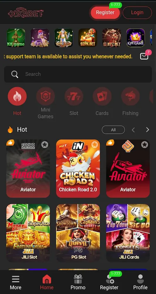 X92 Game is an online gaming platform designed mainly for mobile users.